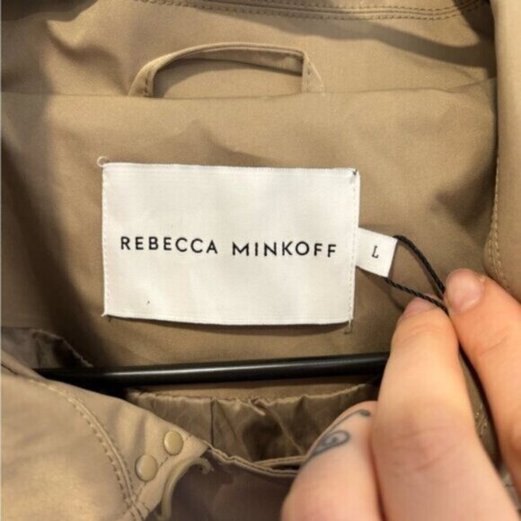 NWT- REBECCA MINKOFF BELTED TRENCH COAT - Size L - Picture 9 of 13